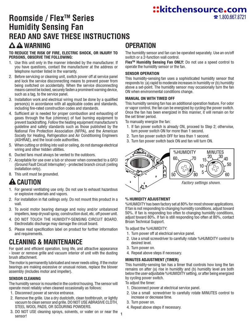 Kitchensource Roomside Series quick guide
