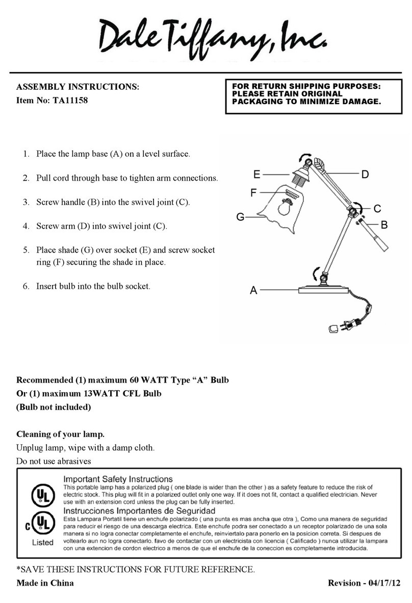 Dale Tiffany TA11158 Assembly instructions