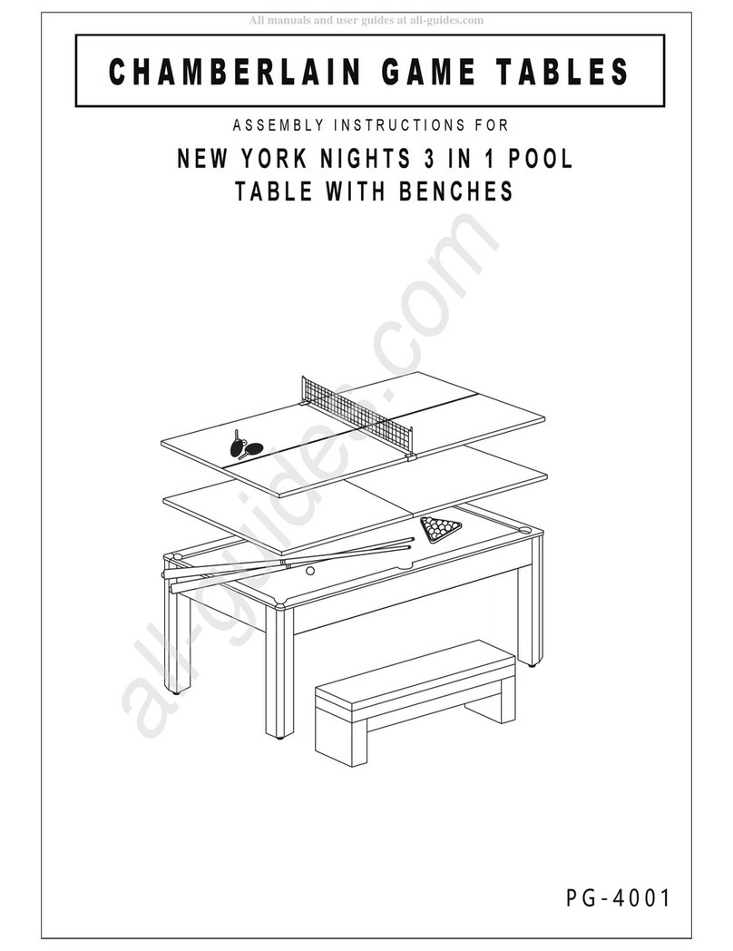 CHAMBERLAIN GAME TABLES New York Night 3 In 1 Pool Table with... Assembly instructions CHAMBERLAIN GAME TABLES New York Night 3 In 1 Pool Table with... Assembly instructions