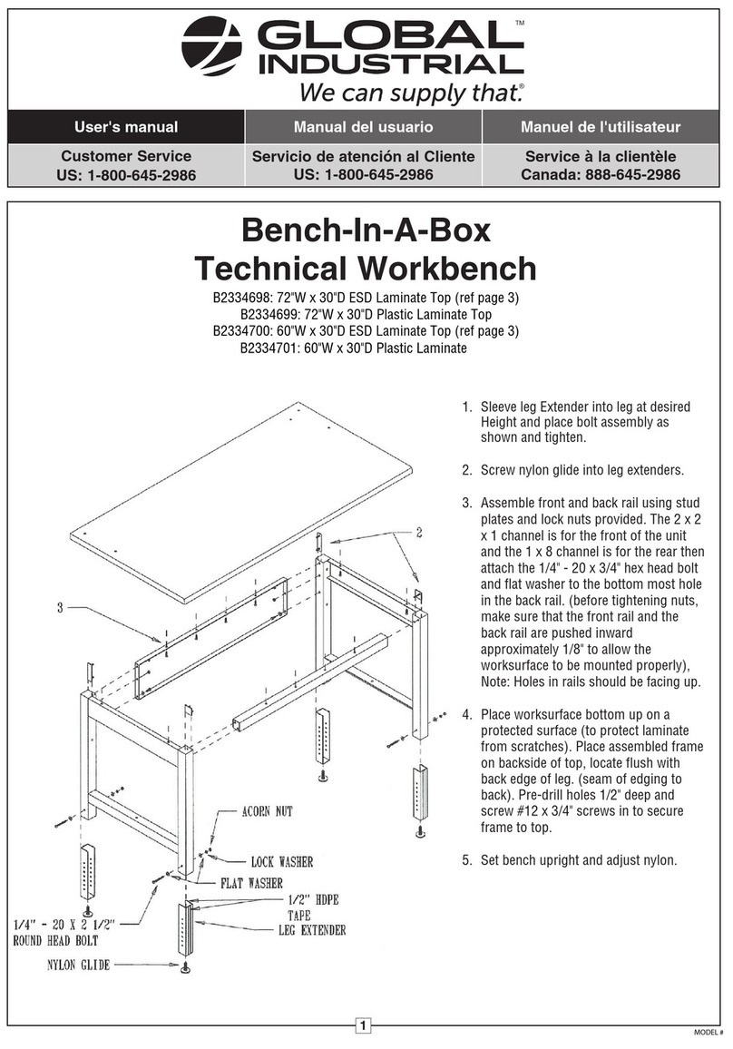 Global Industrial Bench-In-A-Box B2334698 user manual