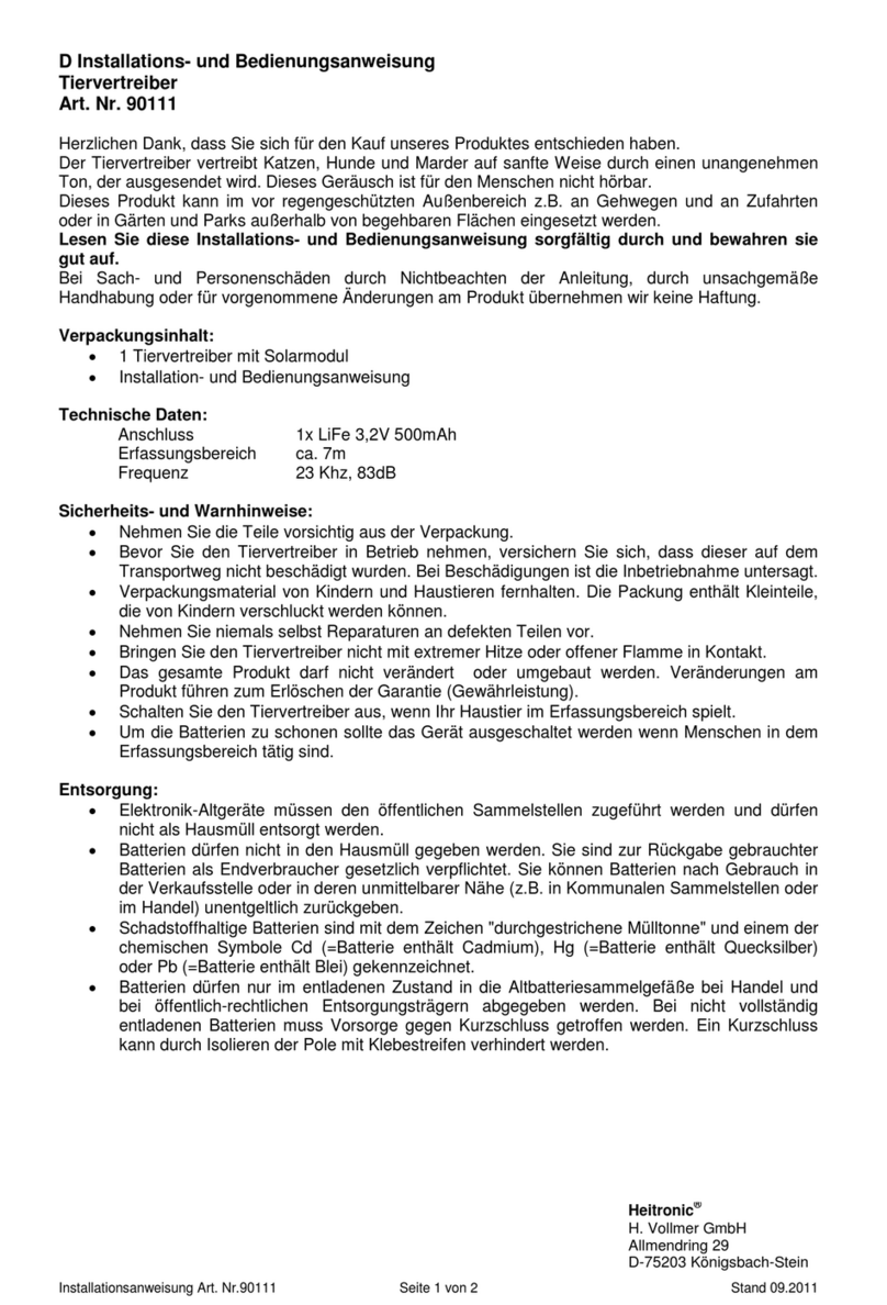 Heitronic 90111 Installation and operating instructions