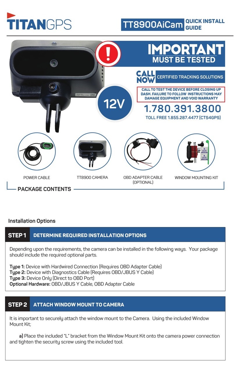 TitanGPS TT8900 Ai Cam Quick install guide