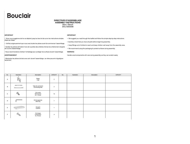 Bouclair 9393598 User manual Bouclair 9393598 User manual