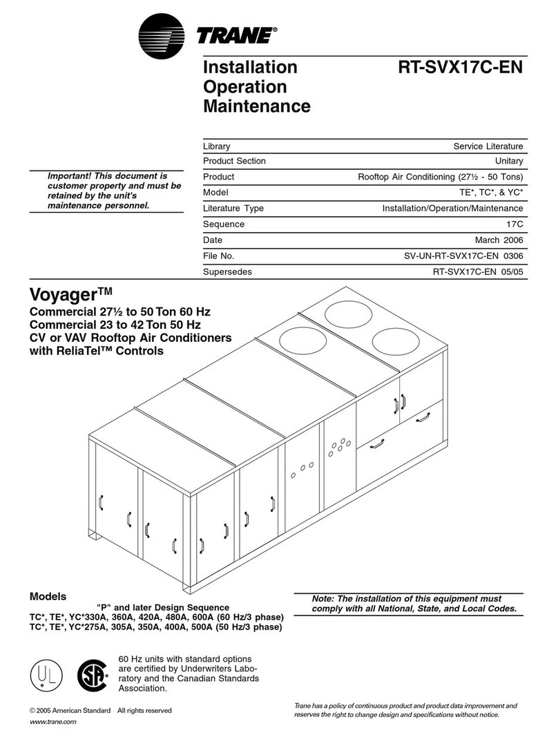 Trane Voyager RT-SVX17C-EN Owner's manual