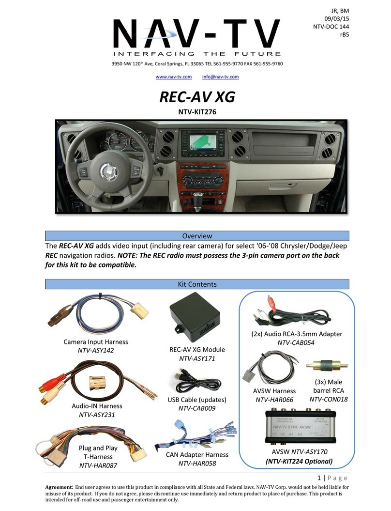 Nav TV REC-AV XG installation instructions