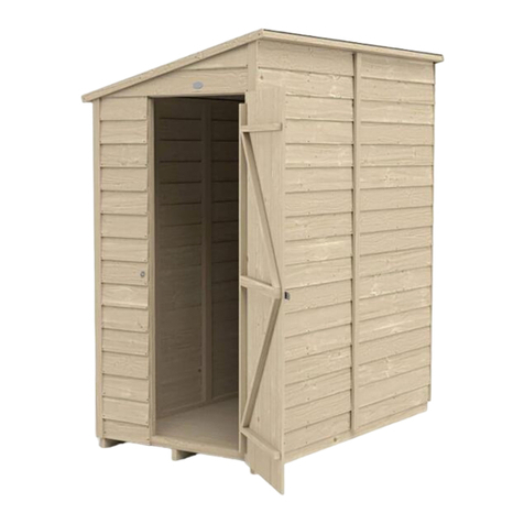 Forest garden Overlap Pent Wall Shed 6' x 3'' User manual