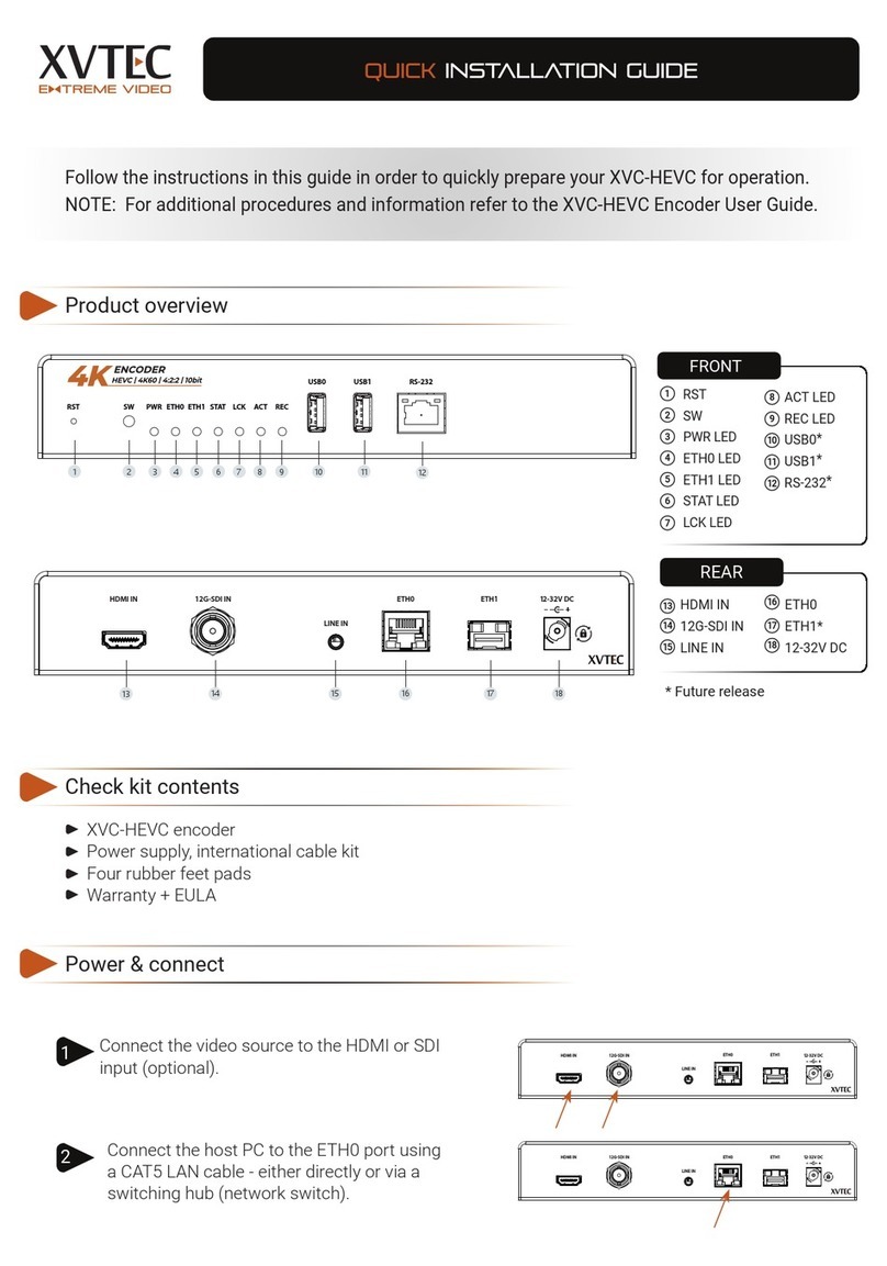 XVTEC XVC-HEVC Quick installation guide