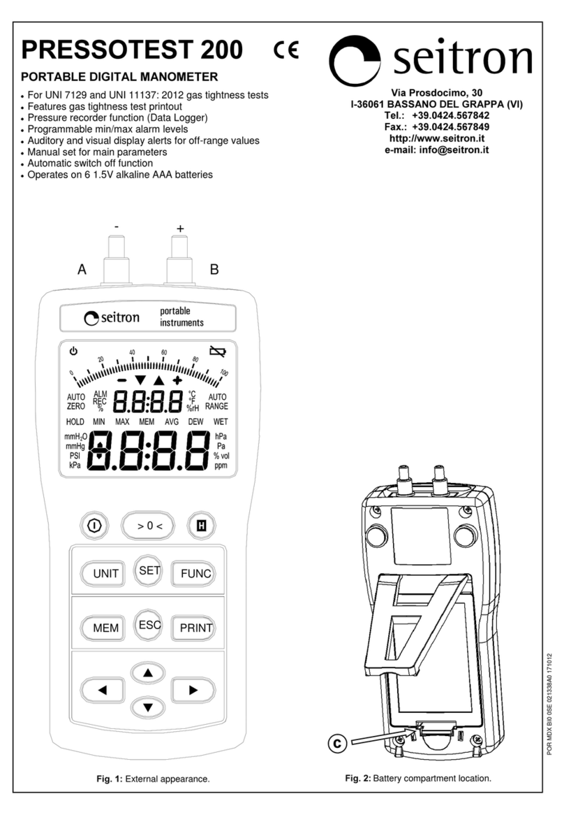 Seitron PRESSOTEST 200 manual