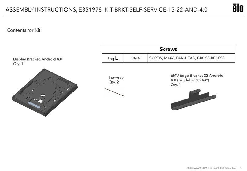 Elo TouchSystems E351978 Assembly instructions