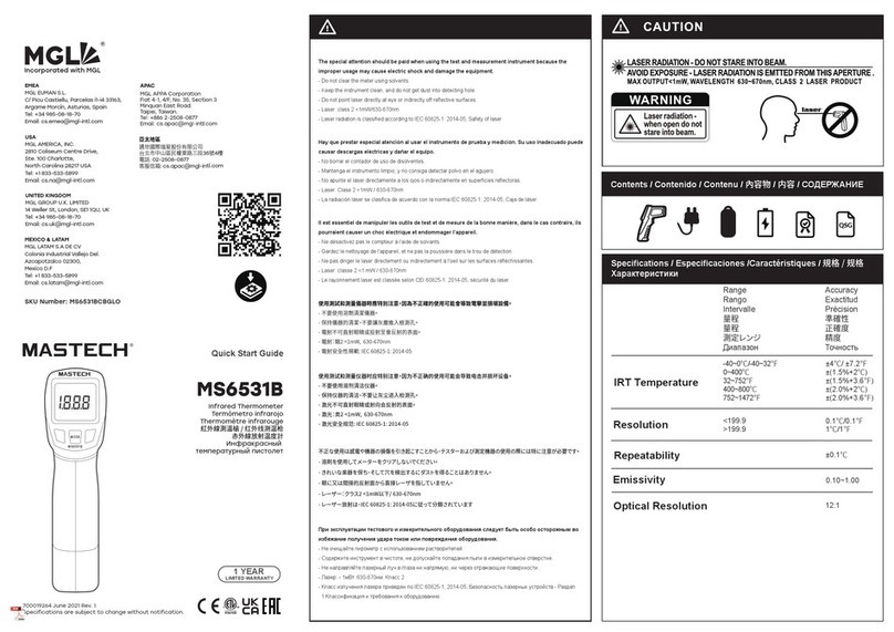 Mgl MASTECH MS6531B quick start guide