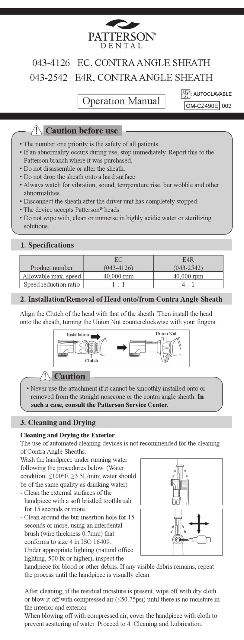 Patterson Medical EC quick start guide