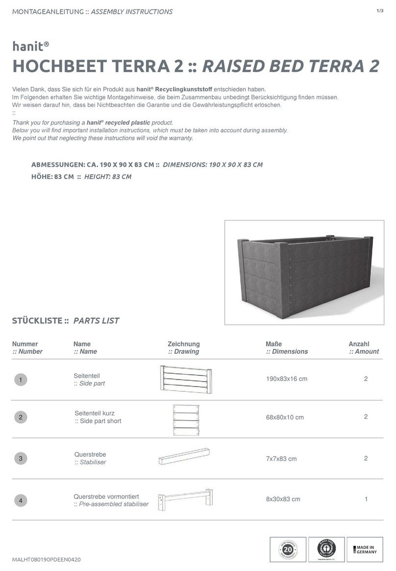 hanit RAISED BED TERRA 2 Assembly instructions