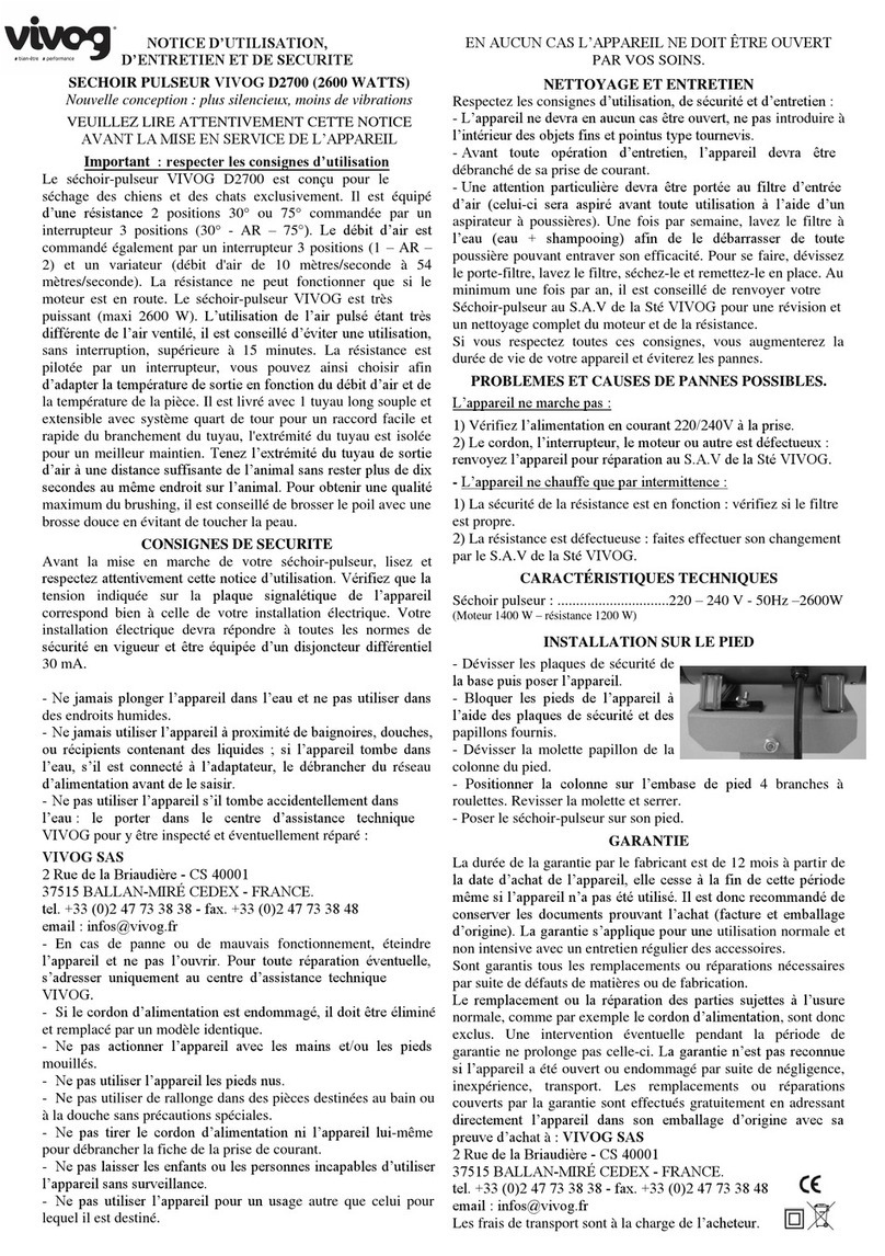 Vivog D2700 User guide