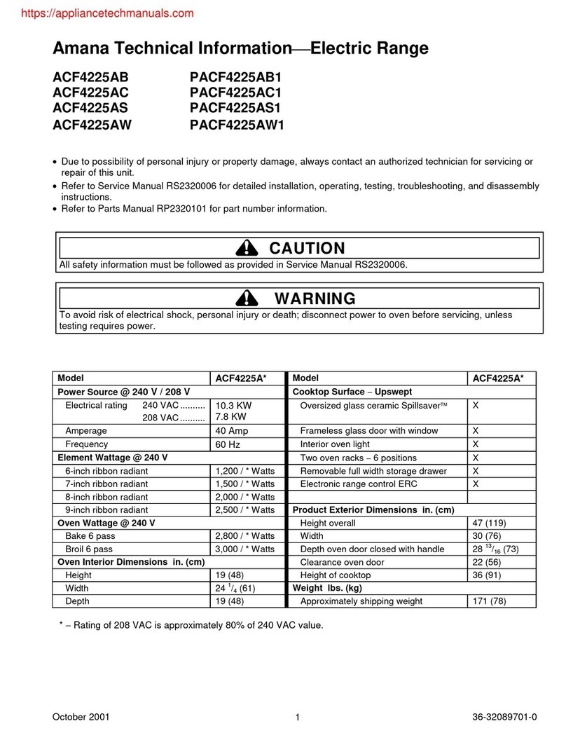 Amana ACF4225AB User manual
