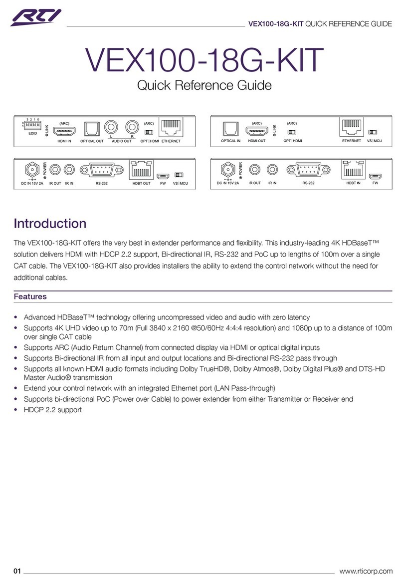 RTI VEX100-18G-KIT User manual