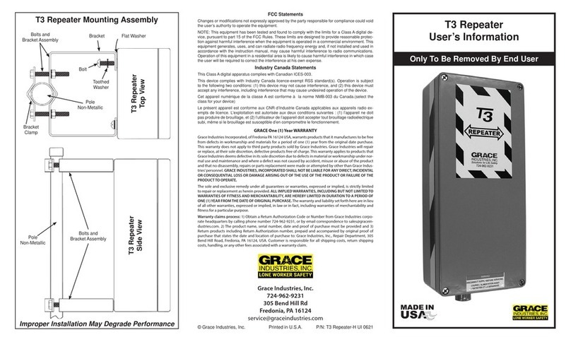 Grace Industries T3 Operation manual