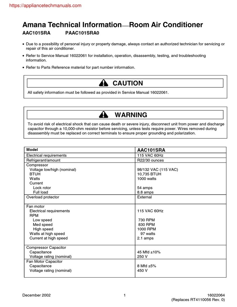 Amana AAC101SRA Service Manual