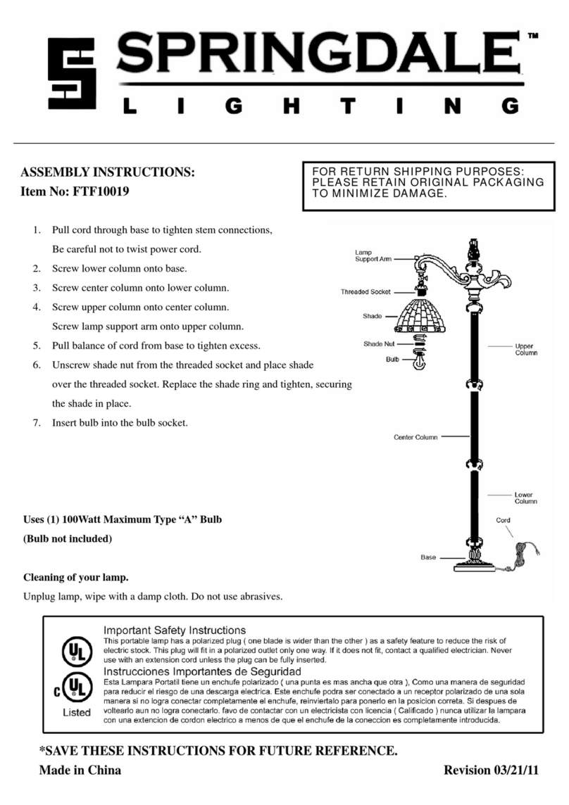 Springdale Lighting FTF10019 User manual Springdale Lighting FTF10019 User manual