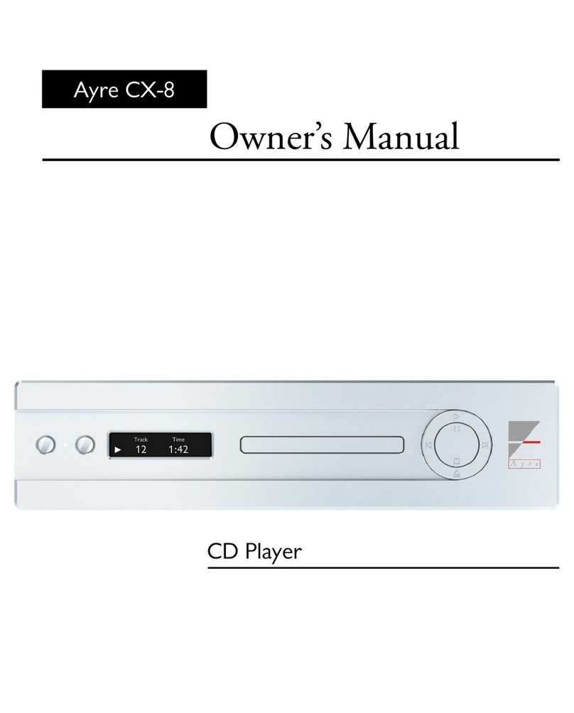 Ayre CX-8 owner's manual