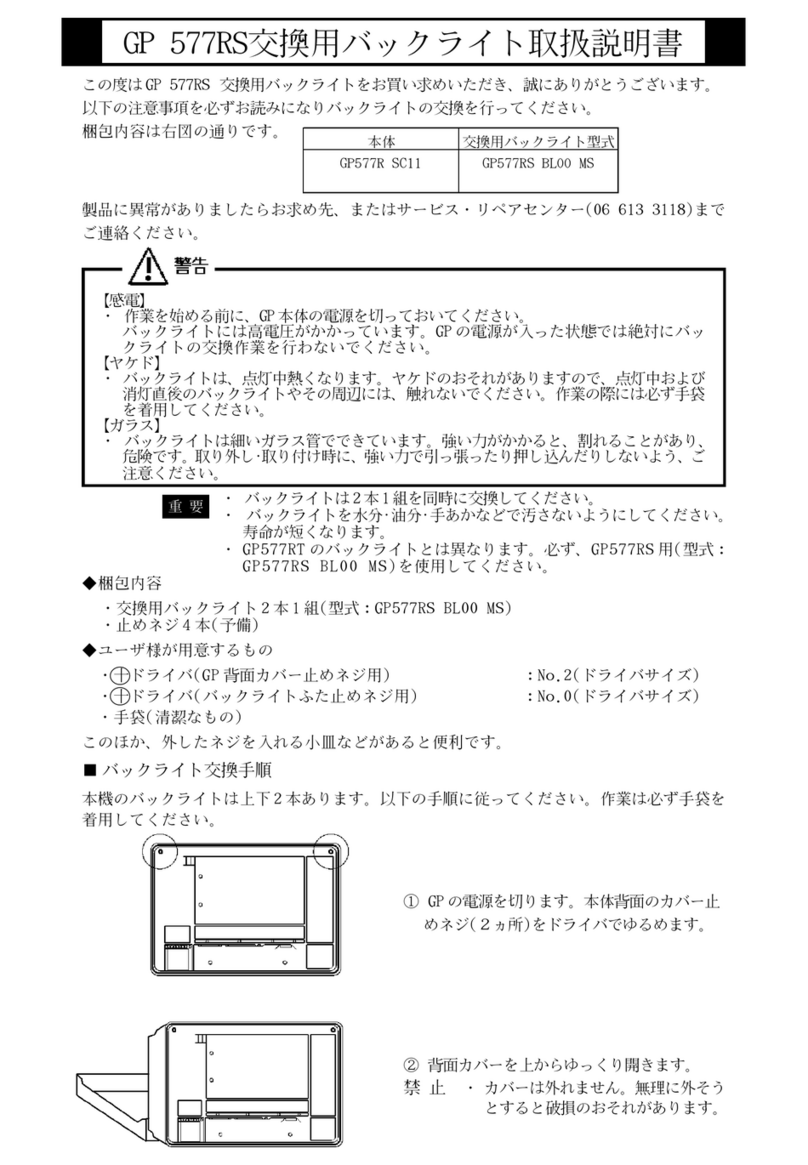 Pro-face GP577R-SC11 Parts list manual