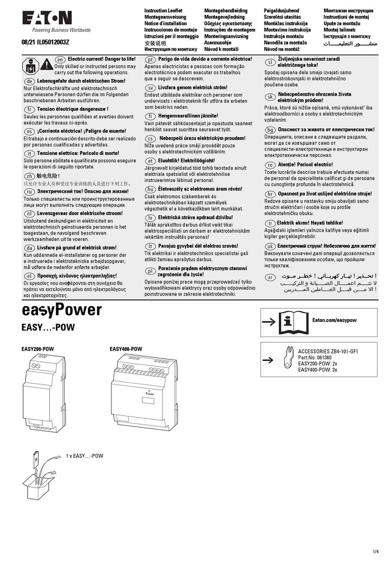Eaton easyPower EASY POW Series Instruction leaflet