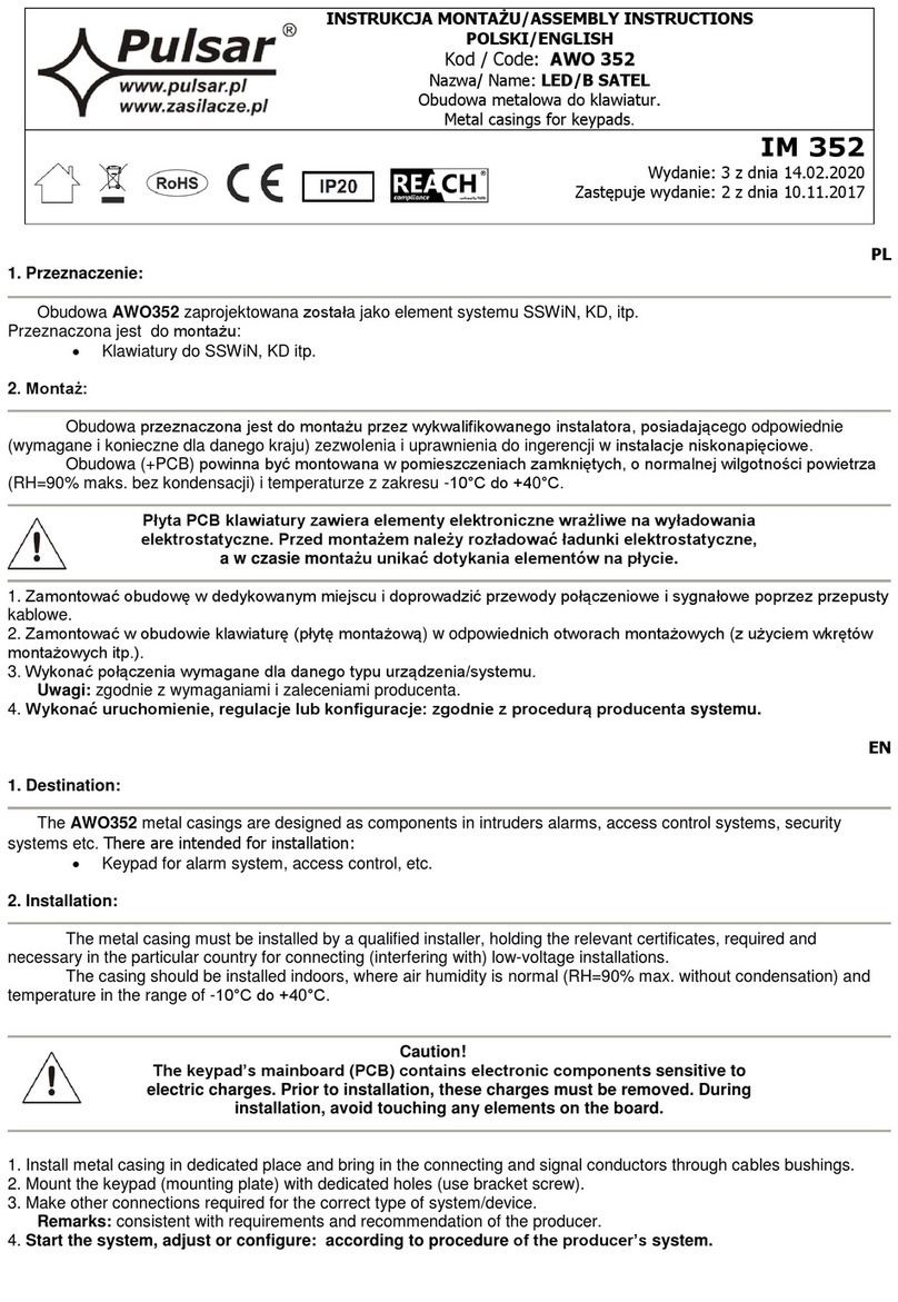 Pulsar AWO 352 User manual