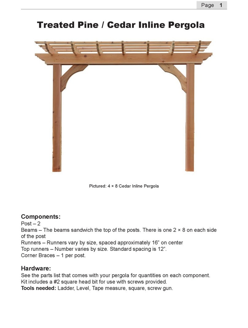 Creekvine Designs Treated Pine 4x8 Cedar Inline Pergola manual