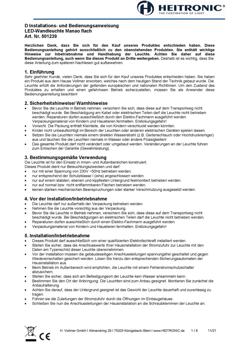 Heitronic 501239 Installation and operating instructions