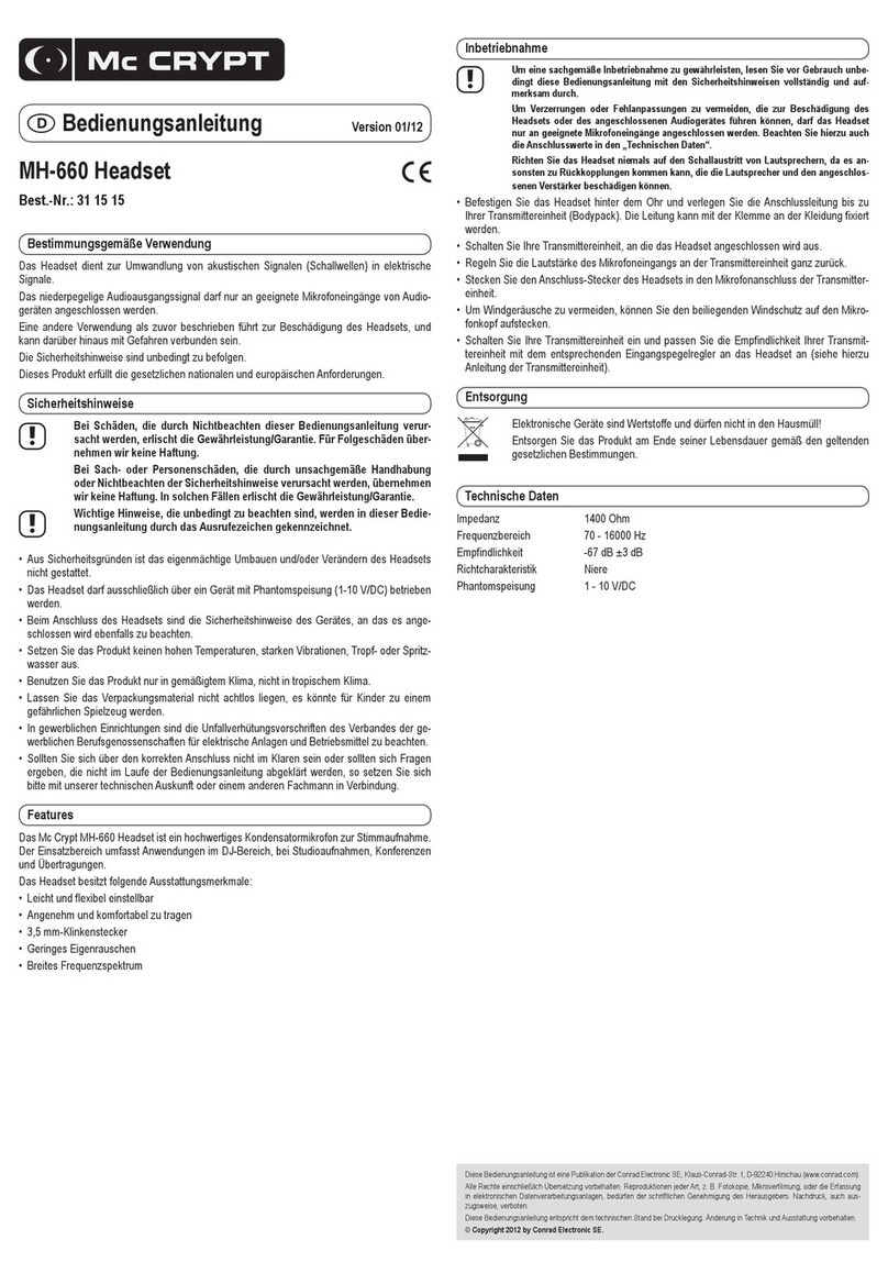 MC Crypt MH-660 operating instructions
