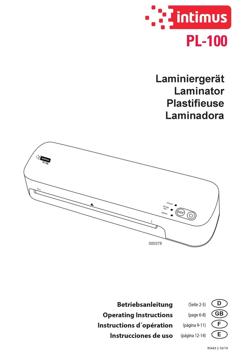 Intimus PL-100 operating instructions