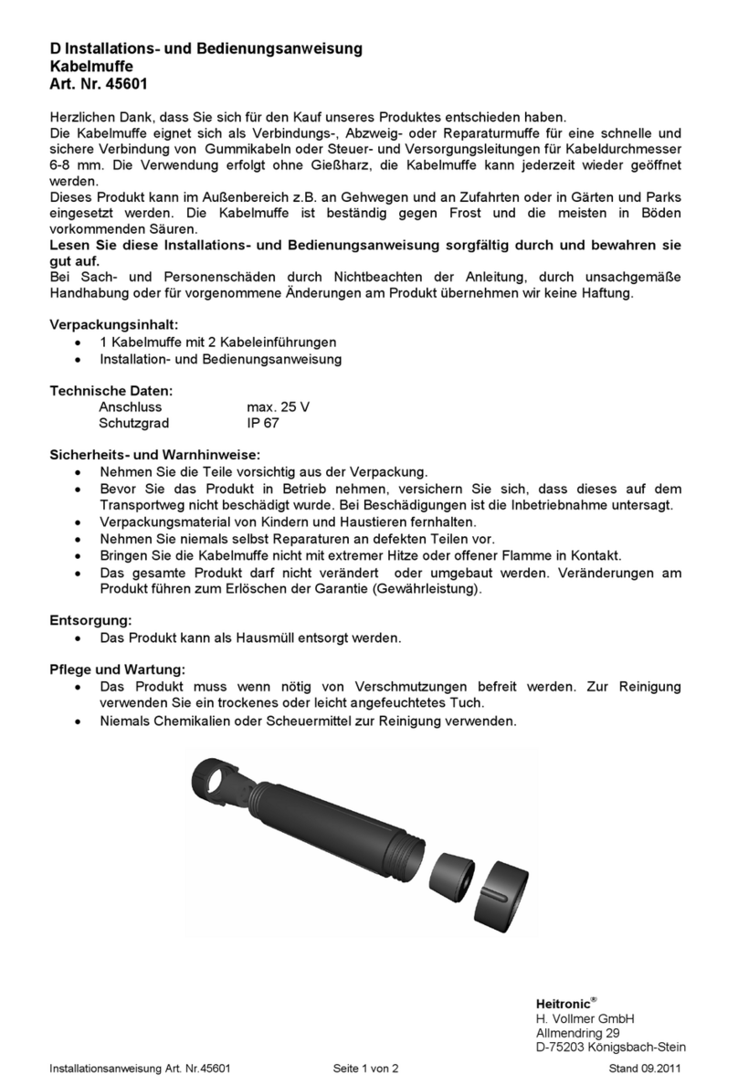 Heitronic 45601 Installation and operating instructions