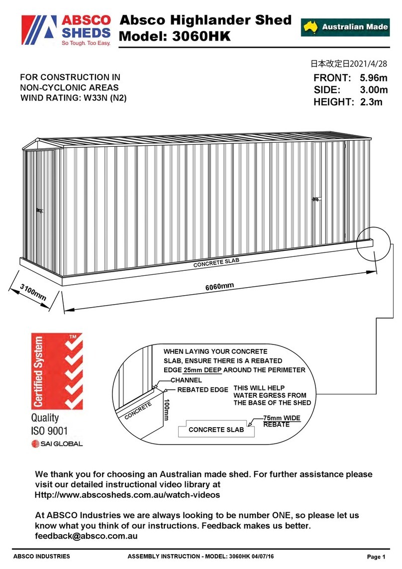 ABSCO SHEDS 3060HK manual