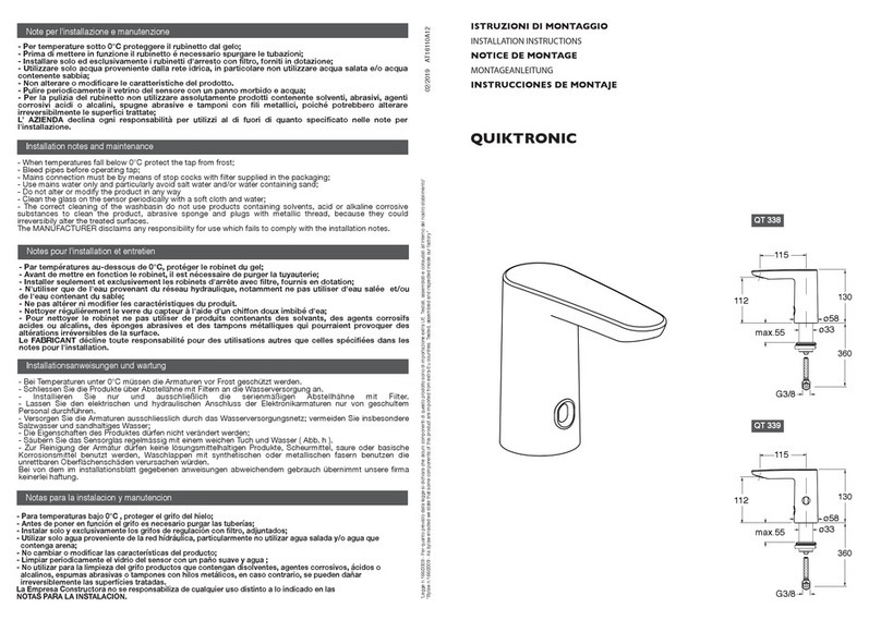 CRISTINA QUIKTRONIC QT 338 installation instructions