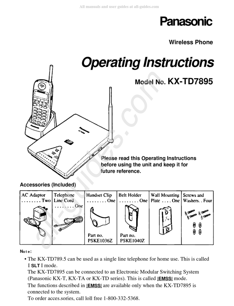 Panasonic KX-TD7895 - Digital Spread Spedtrum... operating instructions