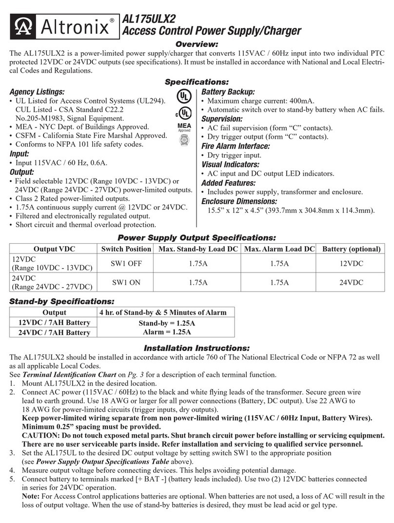 Altronix AL175ULX2 User manual