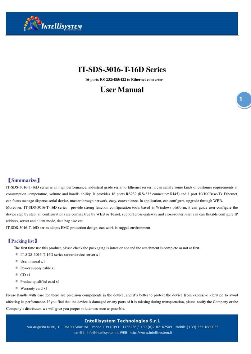 Intellisystem IT-SDS-3016-T-16D Series user manual