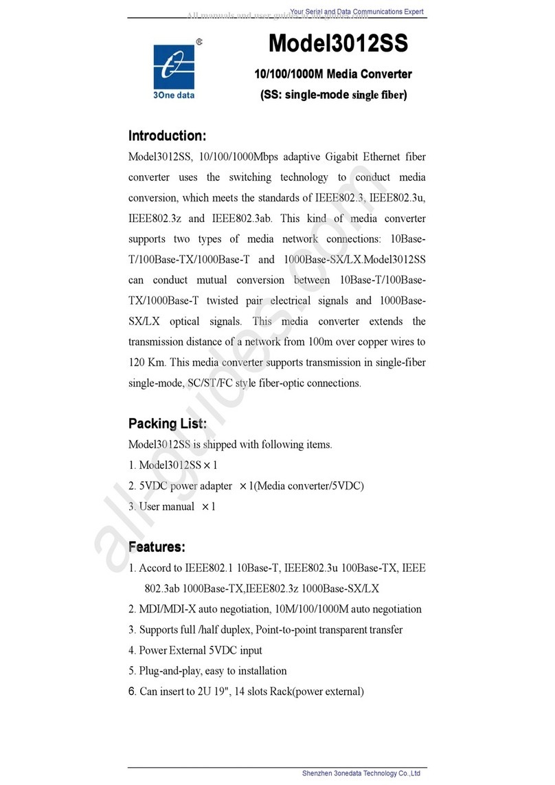3One data 3012SS Operation user's manual