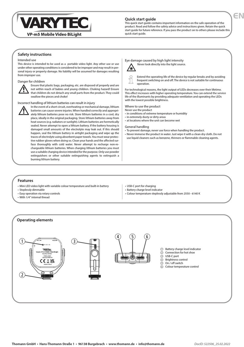 Varytec VP-m5 quick start guide