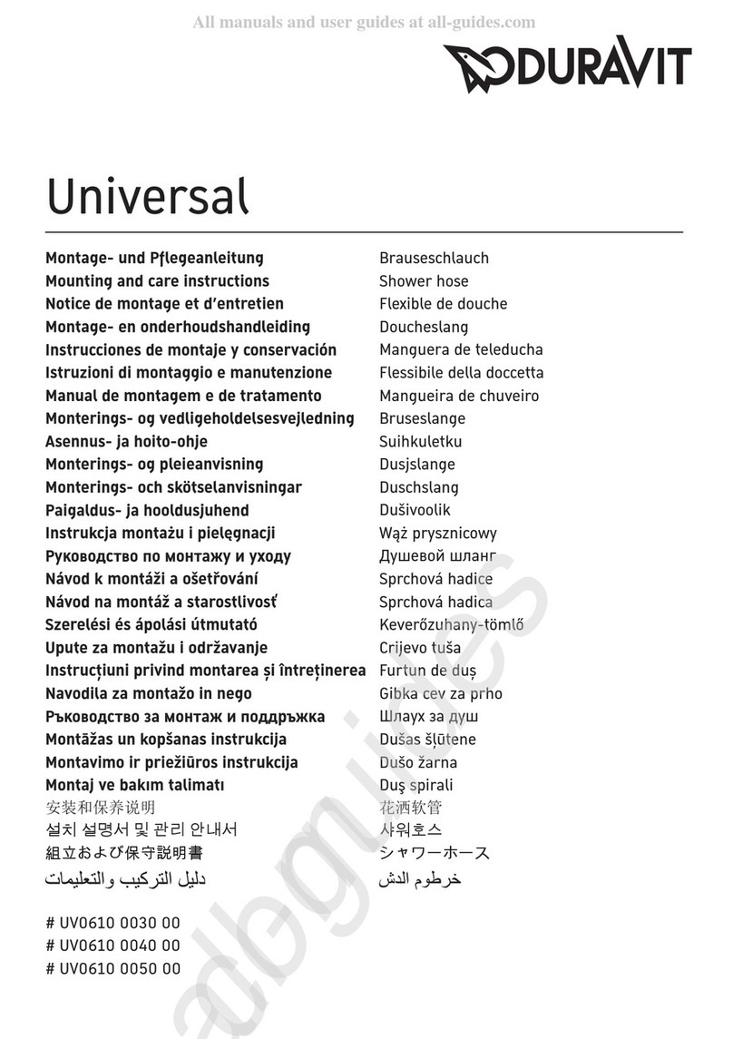 DURAVIT Universal UV0610 0030 00 Mounting and care instructions