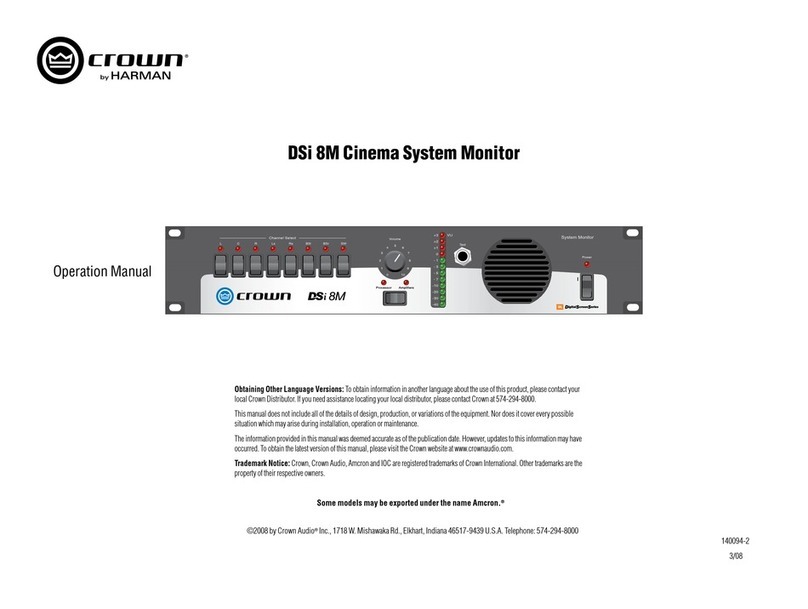 Harman Crown DSi 8M User manual