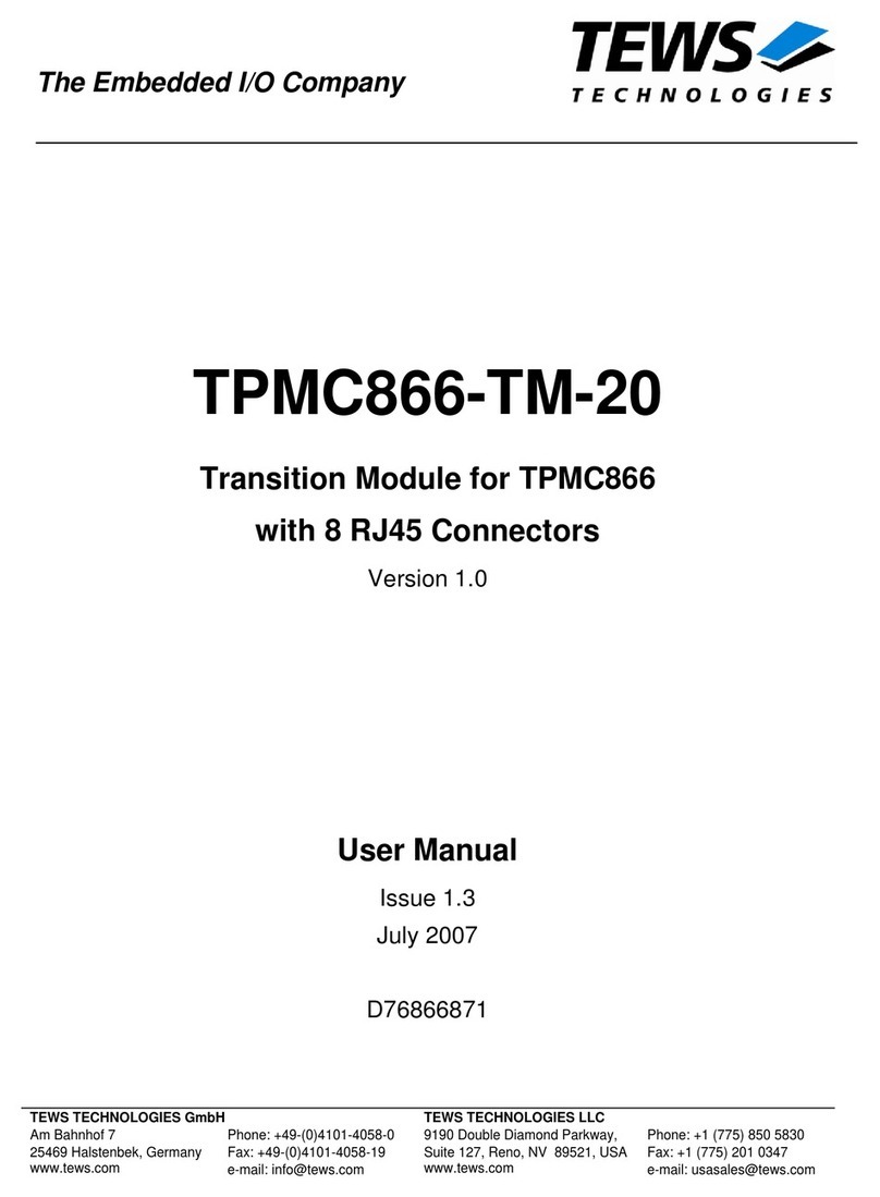 Tews Technologies TPMC866-TM-20 User manual Tews Technologies TPMC866-TM-20 User manual