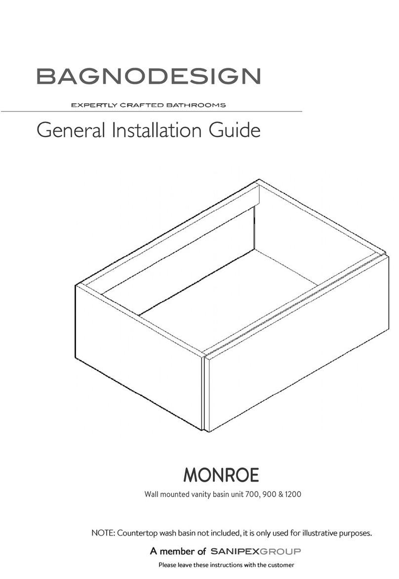 Sanipex BAGNODESIGN MONROE BDF-MNR-V070-ORO General installation guide Sanipex BAGNODESIGN MONROE BDF-MNR-V070-ORO General installation guide