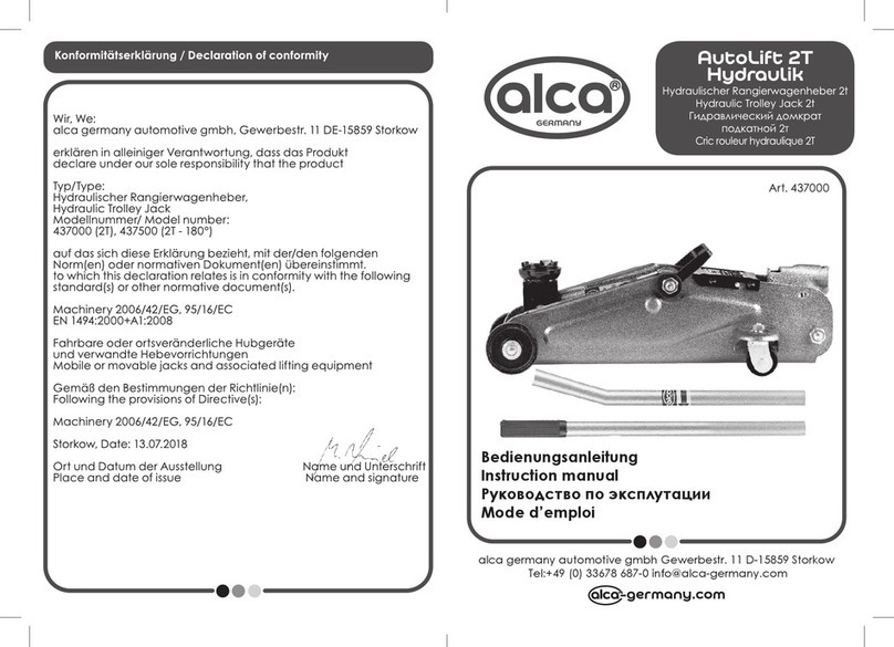 alca AutoLift 2T Hydraulik instruction manual