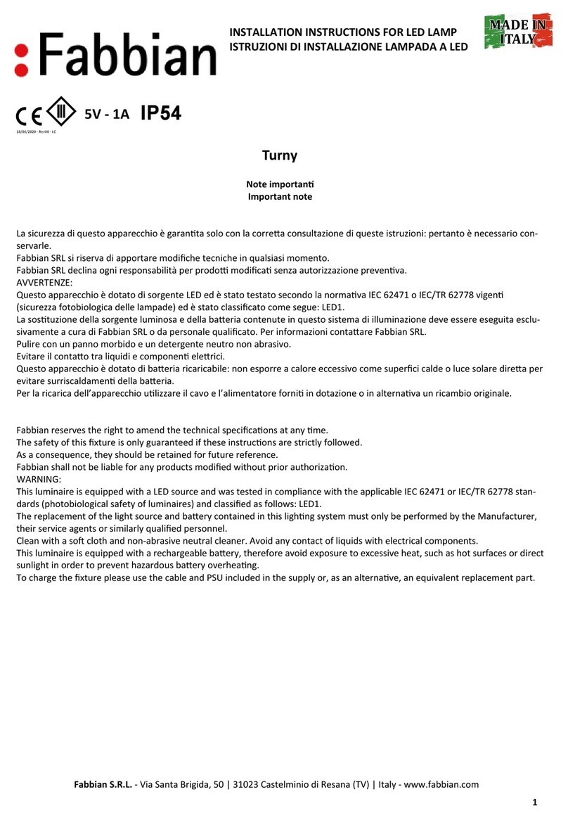 Fabbian Turny F59 installation instructions