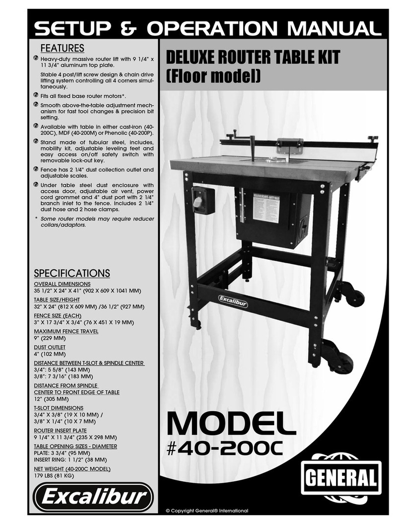 General Excalibur 40-200C Setup & operation manual General Excalibur 40-200C Setup & operation manual