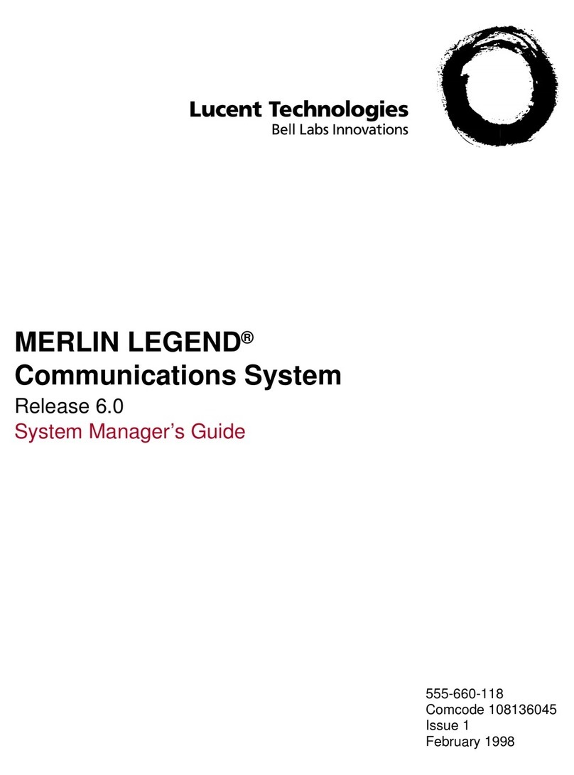Lucent Technologies MERLIN LEGEND System manager's guide Lucent Technologies MERLIN LEGEND System manager's guide