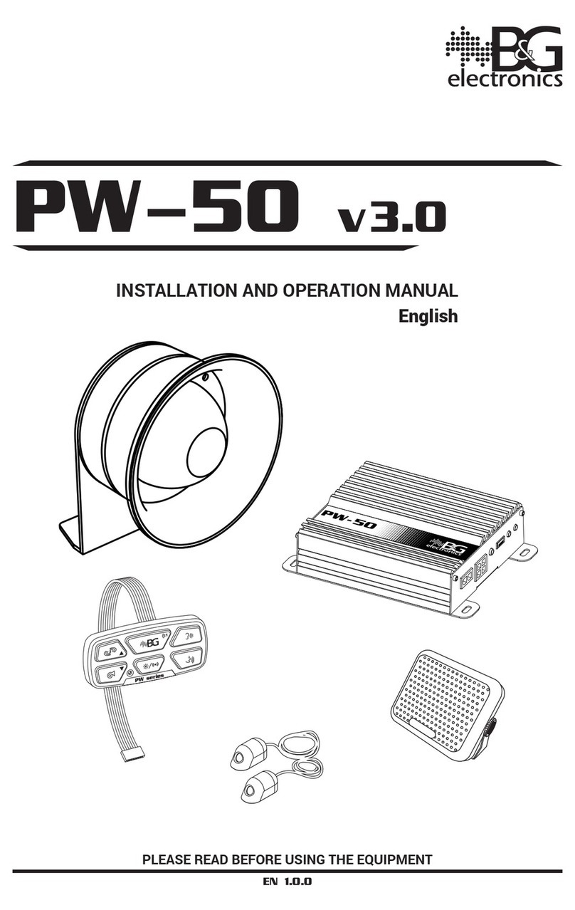 B&G electronics PW-50 Installation and operation manual