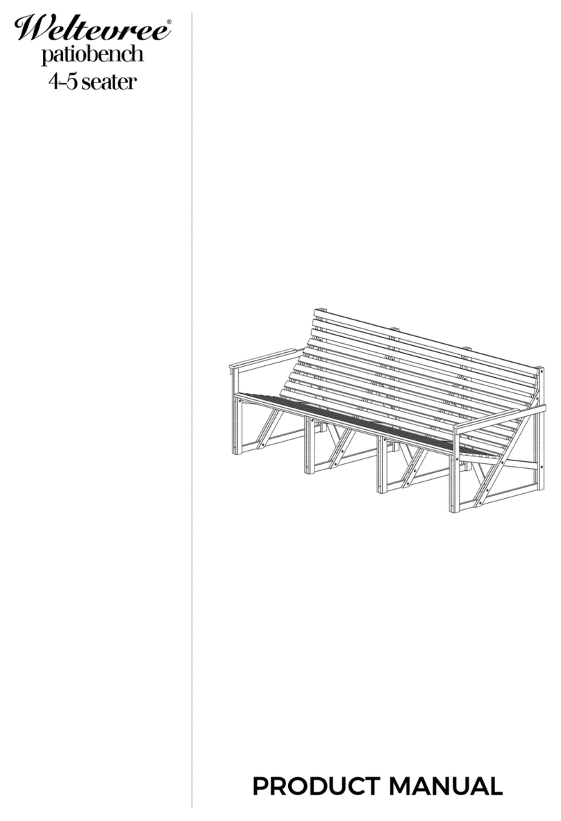 Weltevree Patiobench 4-5 seater product manual Weltevree Patiobench 4-5 seater product manual
