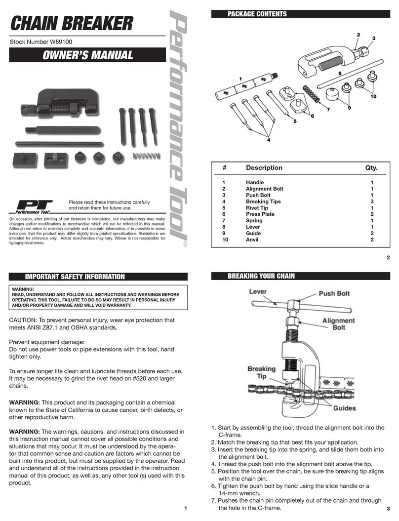 Performance Tool W89100 owner's manual