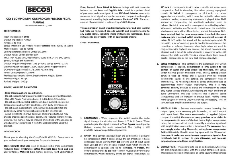 Becos CIQ-1 COMPIQ MINI ONE PRO manual